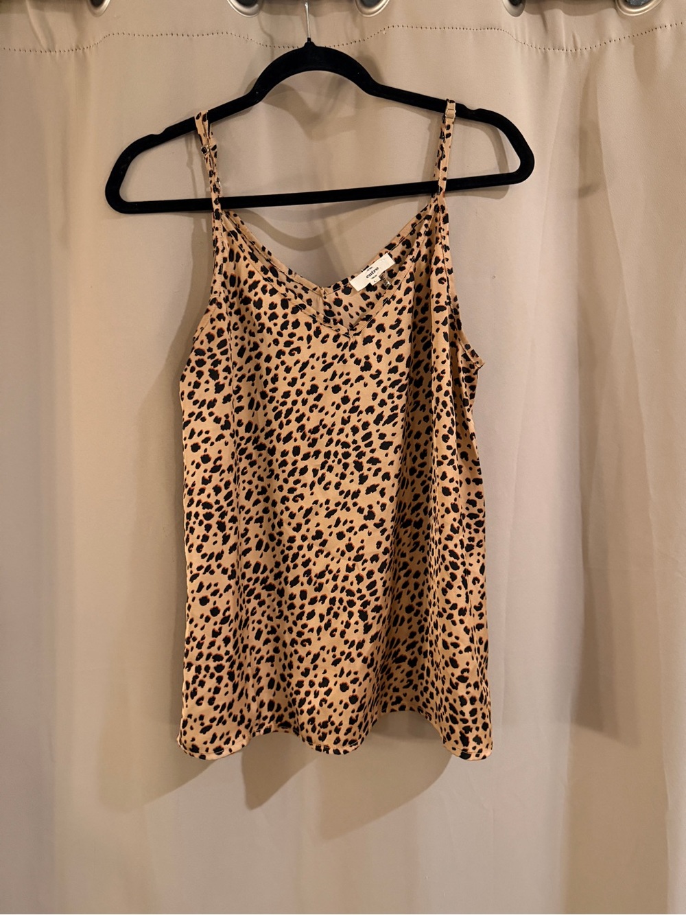 Entro Leopard Print Top - Tan with Black Spots